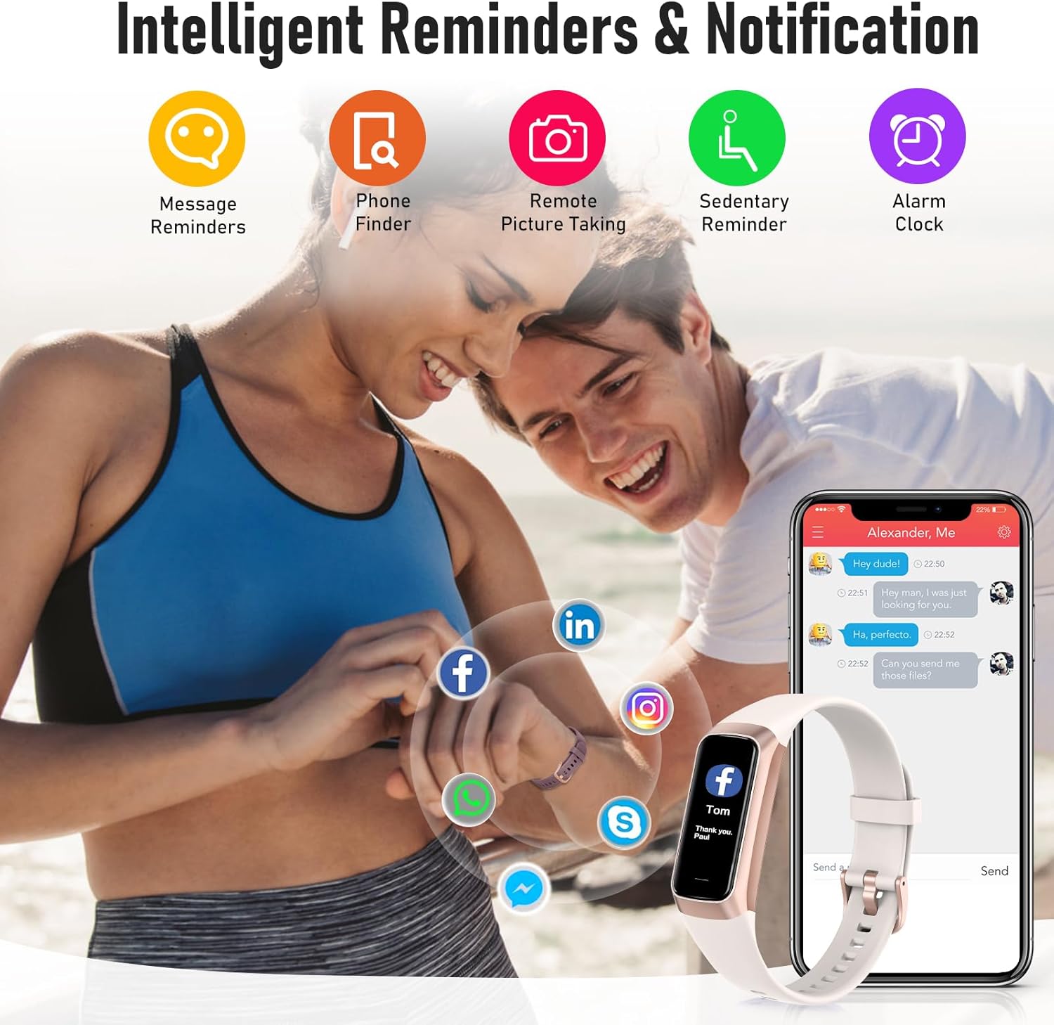 Zeacool Fitness Tracker Smartwatch Herren Damen IP68 Wasserdicht Fitnessuhr Aktivitätstracker mit 24h Herzfrequenz Schlaf Blutdruckmessgerät Schrittzähler Uhr Sportuhr für iOS Android – Bild 4
