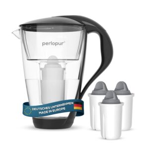 Glas-Wasserfilter (schwarz) mit 3 P...
