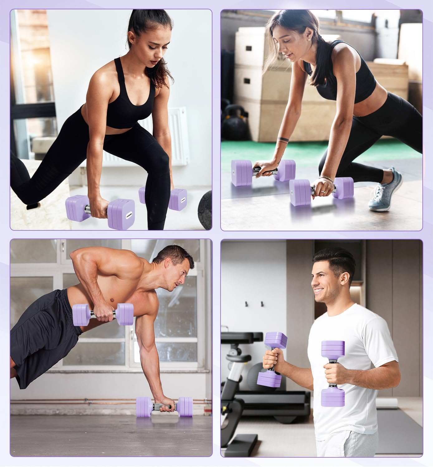 10 kg Hanteln verstellbar, 4-in-1 Hanteln verstellbar für Damen Herren, Hantel-Set, Hantel-Set für Zuhause, Fitnessstudio, Training, Krafttraining, Workout – Bild 6