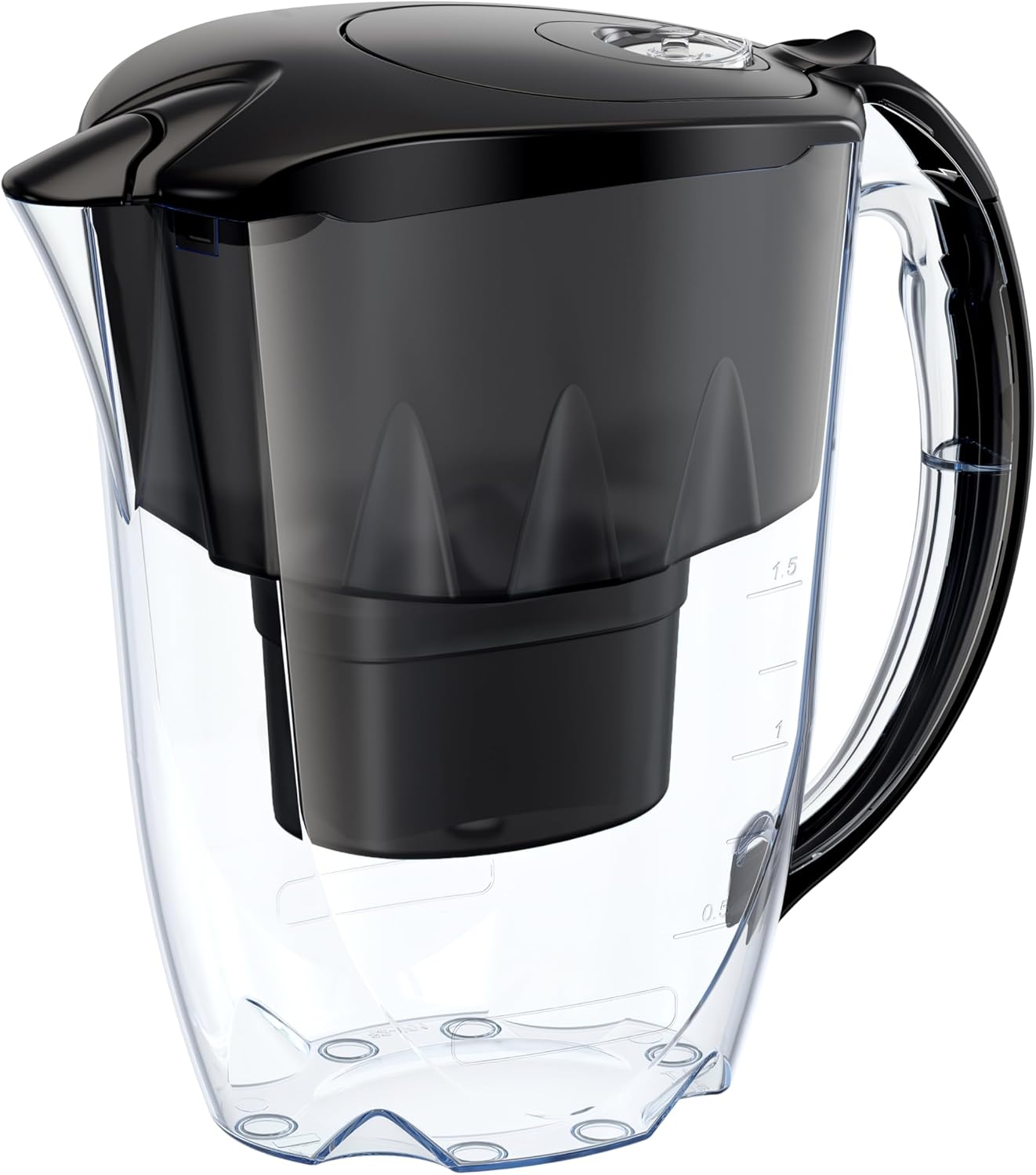 AQUAPHOR Jasper Black Wasserfilter inklusive 1 Maxfor+ Filter I Reduziert Kalk und Chlor I Karaffe für 2,8 LI Tischwasserfilter I Passt in die Kühlschranktür – Bild 7