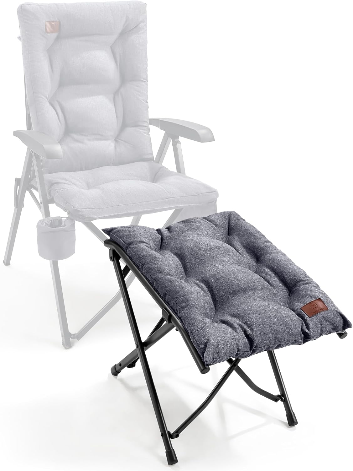 EVER ADVANCED Fußhocker, Fußstütze, klappbarer Klapphocker mit einer Höhe von 47 cm, Klapphocker, gepolsterte Fußstütze für Sessel, Garten- und Balkonstuhl