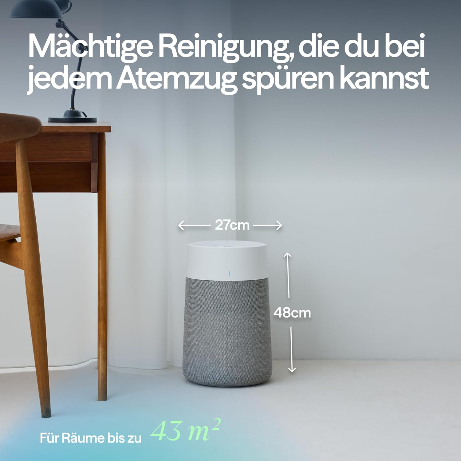 BLUEAIR Luftreiniger für Räume bis 43 m² – Smart, leise, HEPA Silent-Technologie, ideal für Zuhause, Schlafzimmer, Kinderzimmer, gegen Staub, Allergene, Rauch, Schimmel, Tierhaare – Blue Pure 511i max – Bild 3