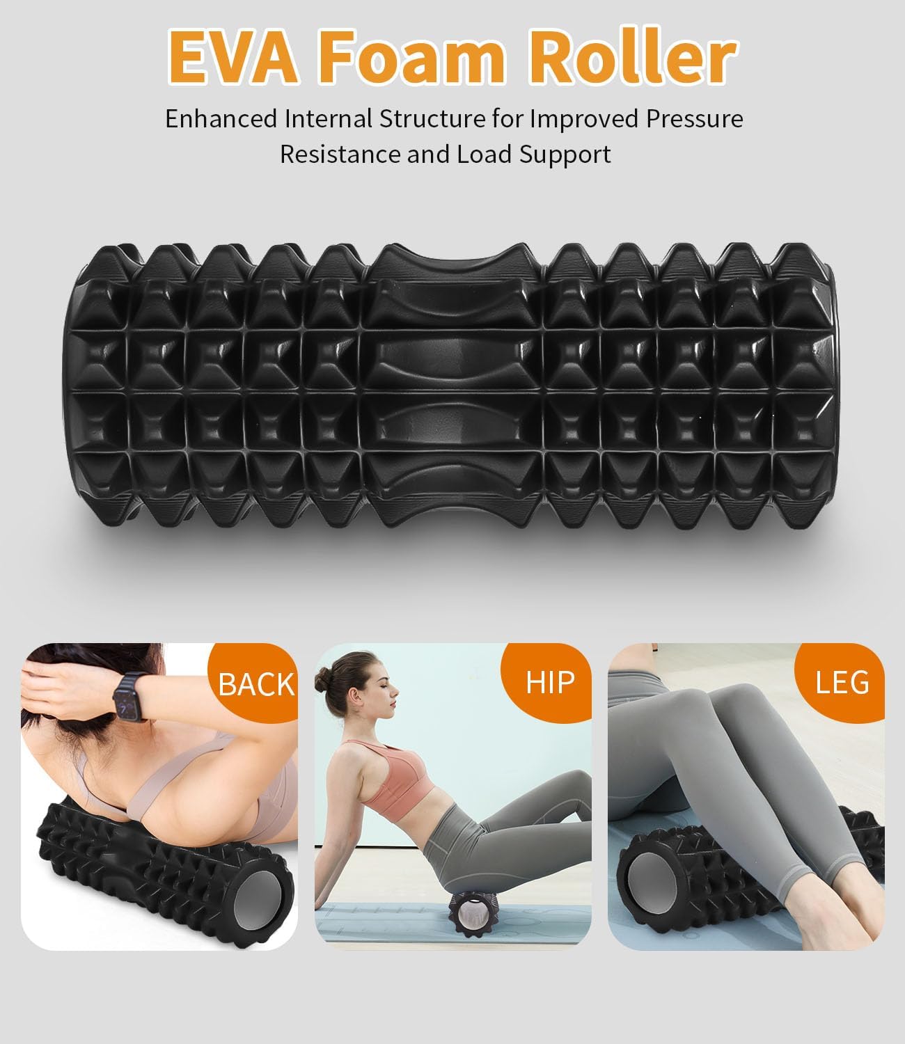 5-in-1-Massageset, hochdichte Faszienrolle Wirbelsäule, Massagerolle, Massageball, Spanner, Widerstandsband für Tiefenmuskelmassage, Fitnessübungen für den ganzen Körper, Pilates-Set – Bild 4