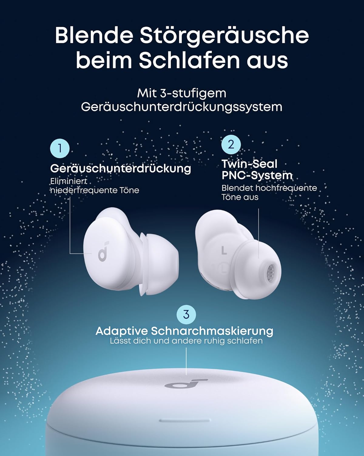 soundcore Anker Sleep A30 Schlafkopfhörer, geräuschmaskierende Bluetooth-Kopfhörer, adaptives Schnarchmaskensystem, besonders bequem für Seitenschläfer, 45-Stunden-Akku – Bild 4
