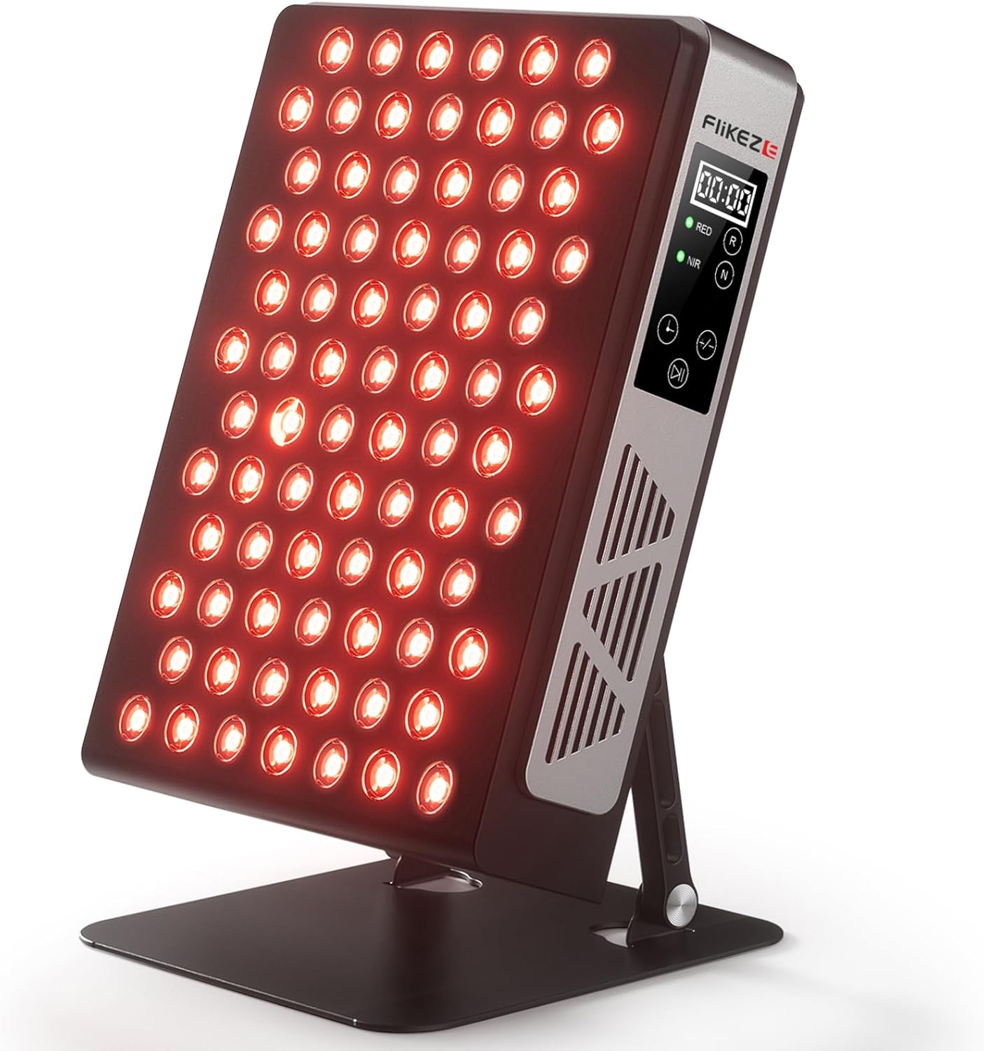FliKEZE Infrarotlampe, 78 LEDs Dual Chip, 660/850 nm Rotlichttherapie-Panel-Lampe, Schmerzlinderung, Energieschub, verstellbarer Ständer, zusätzliche Augenschutzbrille im Lieferumfang enthalten, geeignet für Familien