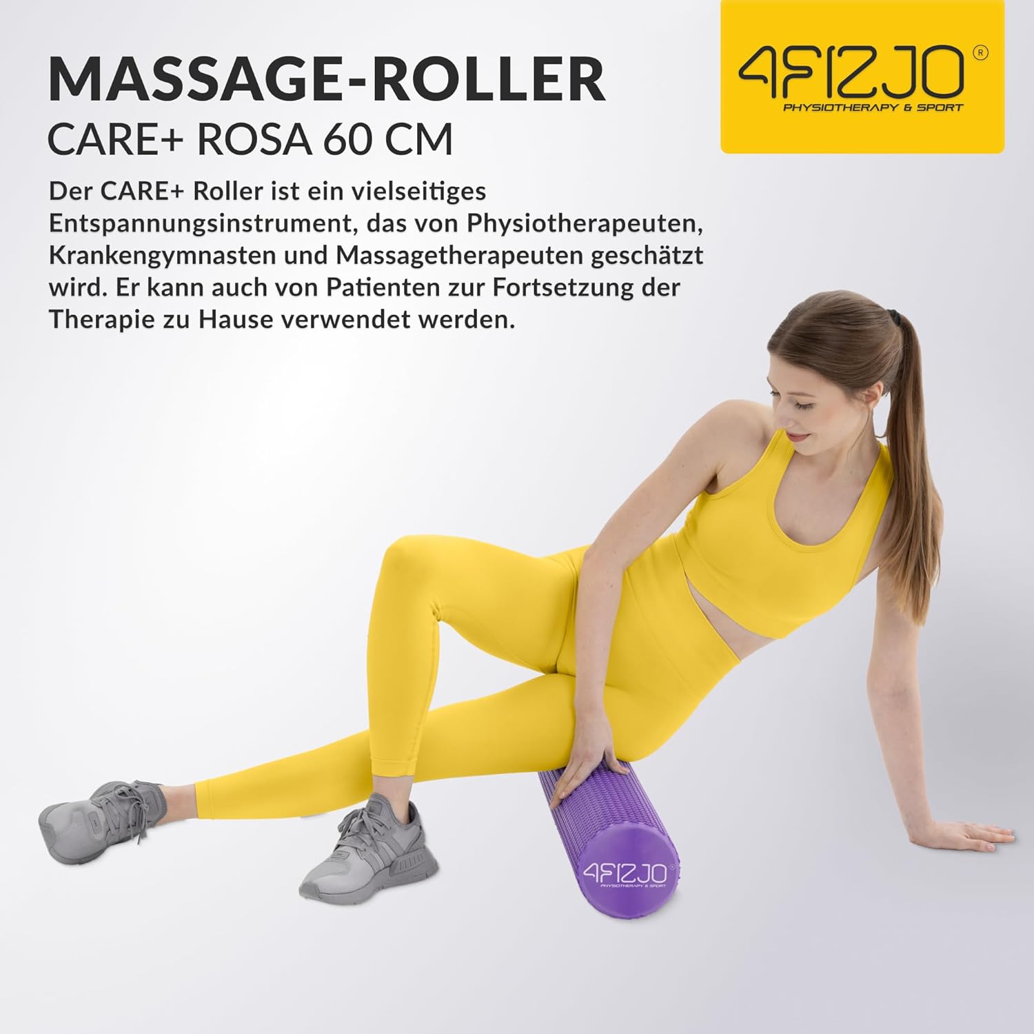 4FIZJO Faszienrolle mit Noppen aus EVA-Schaum, Durchmesser 15 cm, Länge 60 cm, Massagerolle, Rückenrolle, leicht, langlebig, mittlere Härte, Faszientraining, Massagetraining, Lila – Bild 11
