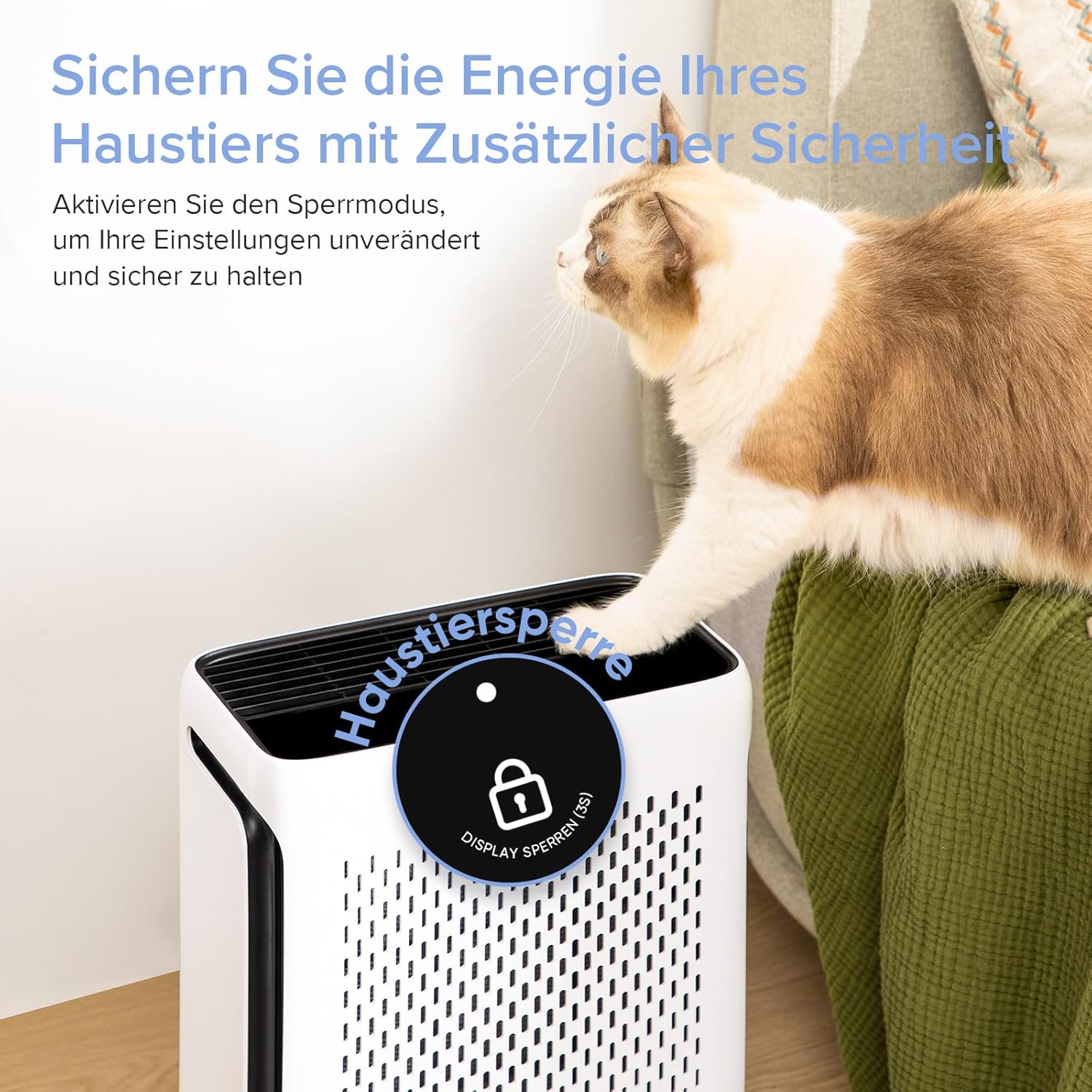 Levoit Vital 100S HEPA-Luftreiniger für Allergiker, CADR 243 m³/h, HEPA- und Aktivkohlefilter, leise, PM2.5-Sensor, App und Alexa, gegen Staub, Pollen, Rauch und Gerüche, bis zu 52 m², Mondweiß – Bild 10