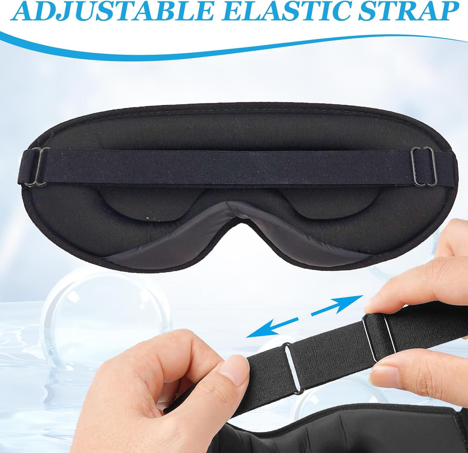 3D-Schlafmaske für Damen und Herren, 100 % lichtblockierend und atmungsaktiv, Schlafmaske mit verstellbarem Gummiband, für Schlaf, Nickerchen, Meditation, Reisen – Bild 2