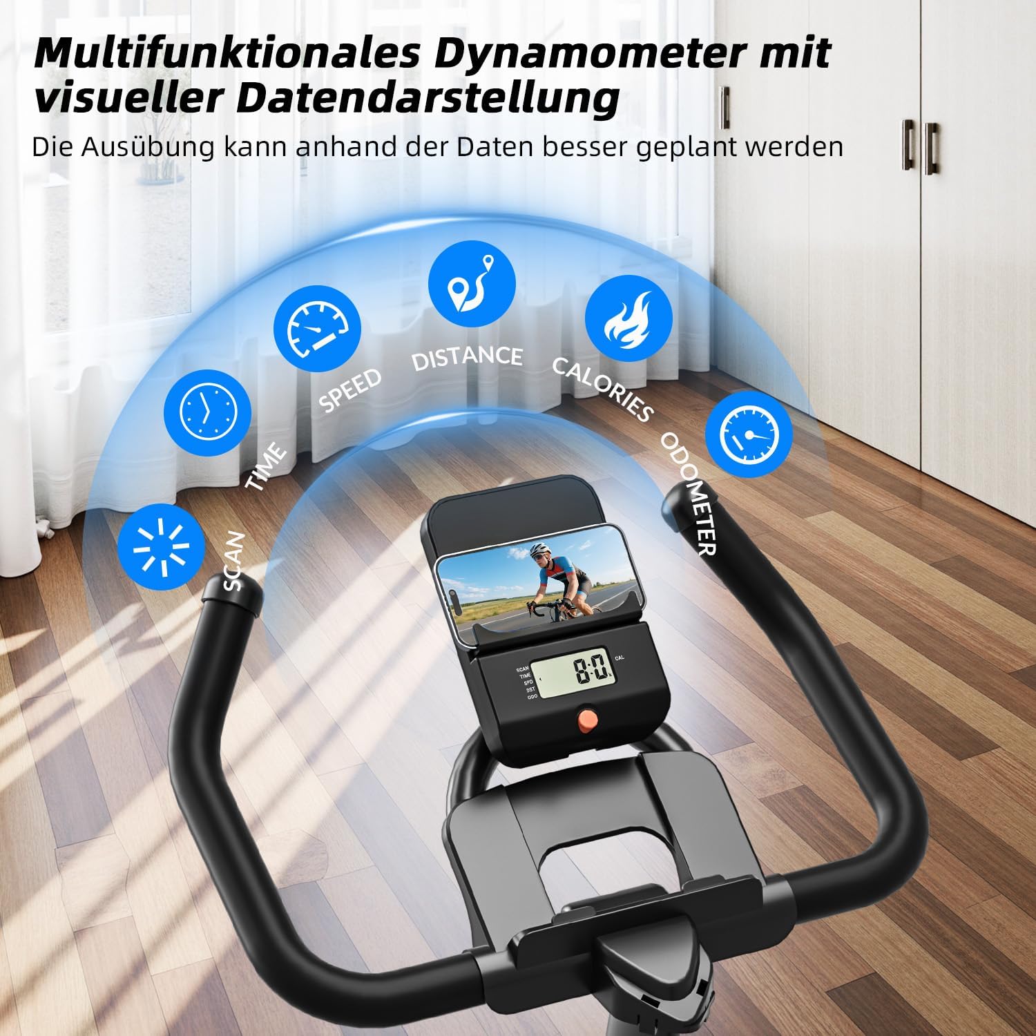 CHAOKE Indoor Cycling Bicycle (2025) – Magnetisches stationäres Fahrrad, extrem leise, langlebig, vollständig verstellbar für Heimfitness und Cardio, bequemer Sitz, 163,3 kg Kapazität für Krafttraining – Bild 7