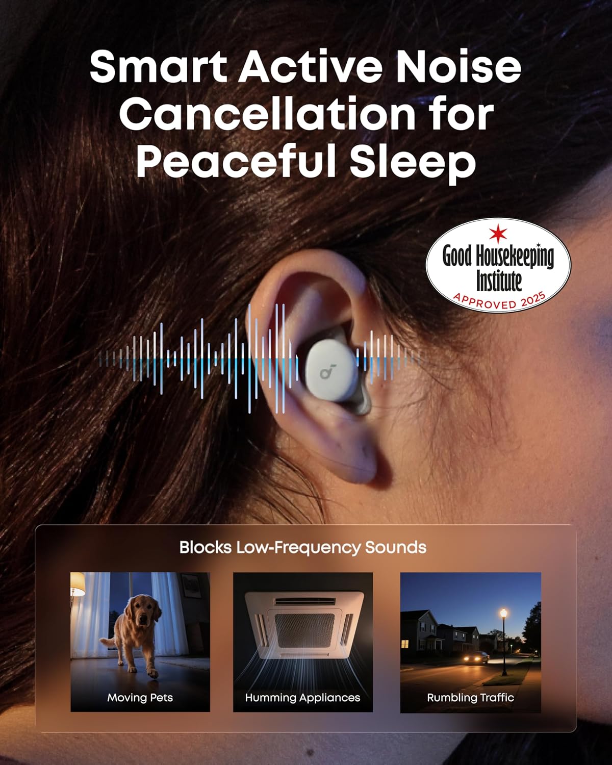 Soundcore Słuchawki douszne Sleep A30 Anker, intelligentes Gerät aus Spanien mit reduzierter Aktualität, anpassbares System zur Maskierung von Geräuschen – Bild 3