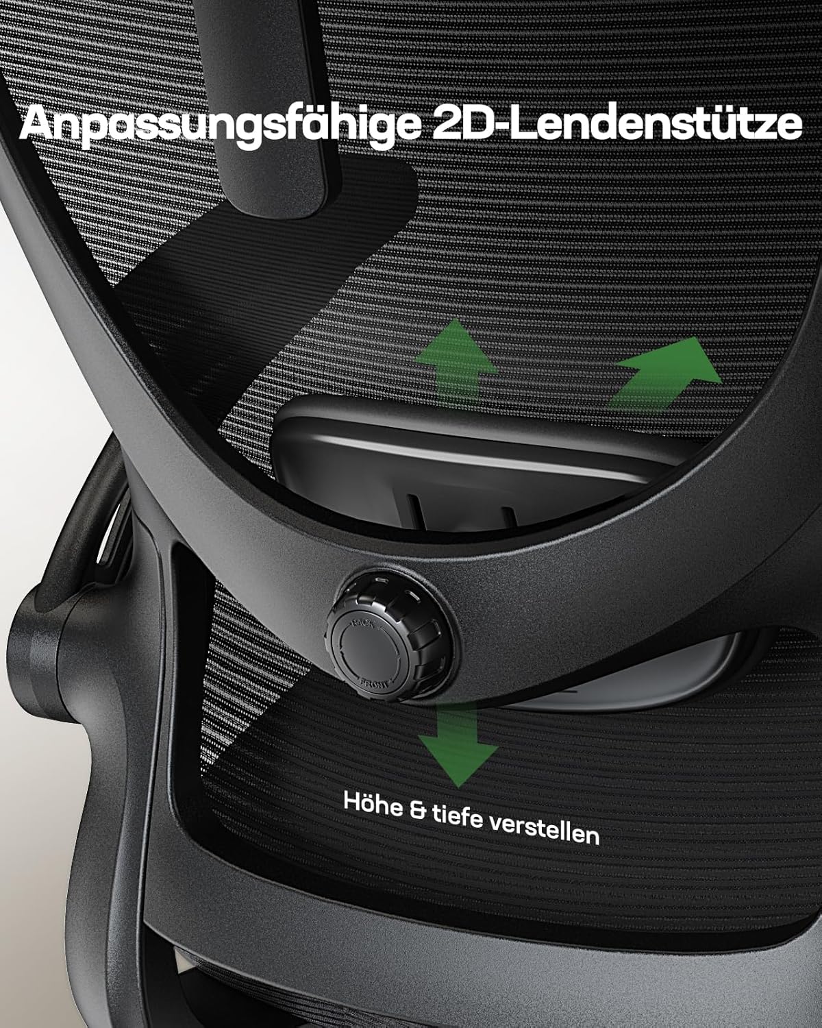 Marsail Bürostuhl Ergonomischer Schreibtischstuhl: Ergonomischer Bürostuhl mit 2D-Kopfstütze, 2D-Lendenwirbelstütze, klappbaren 3D-Armlehnen, 8 cm Sitzkissen, Höhenverstellung und 300 Pfund Tragkraft – Bild 4