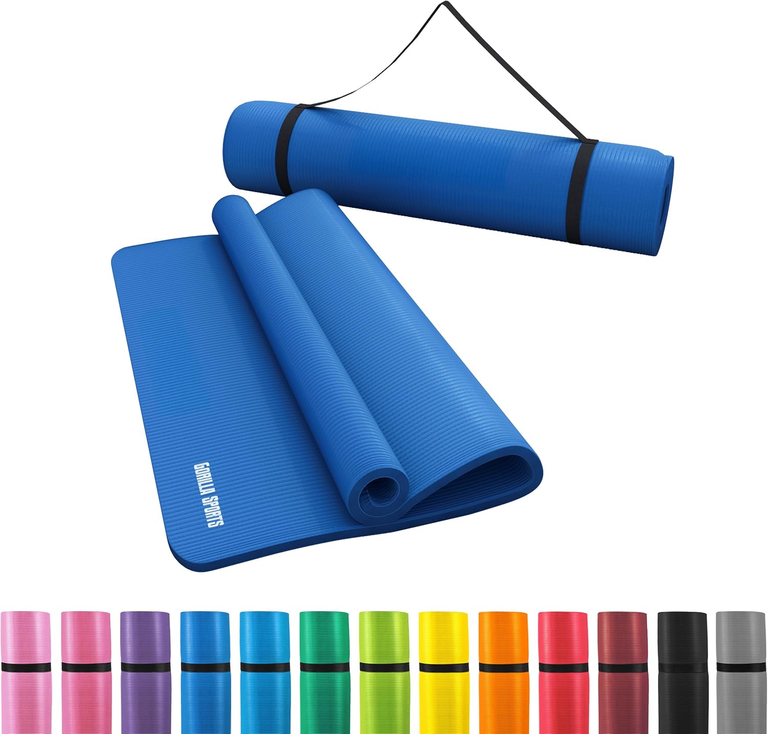 Gorilla Sports® Extradünne Yogamatte, 190 x 60 x 1,5 cm / 190 x 100 x 1,5 cm, rutschfest und phthalatfrei, Gymnastikmatte für Fitness, Yoga und Pilates, in 13 Farben – Bild 8