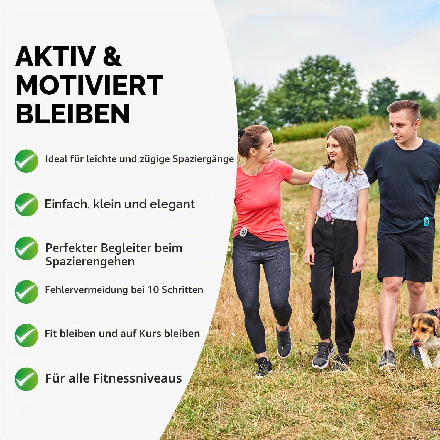 3DActive 3D-FitBud Einfacher Schrittzähler mit Clip und Trageband A420S (Pflaume) – Bild 5