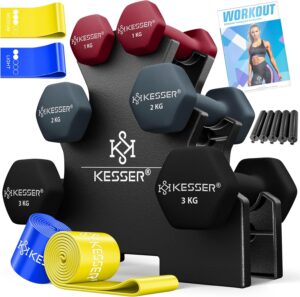 KESSER Hantelset, 3 Paar, 1 kg R...