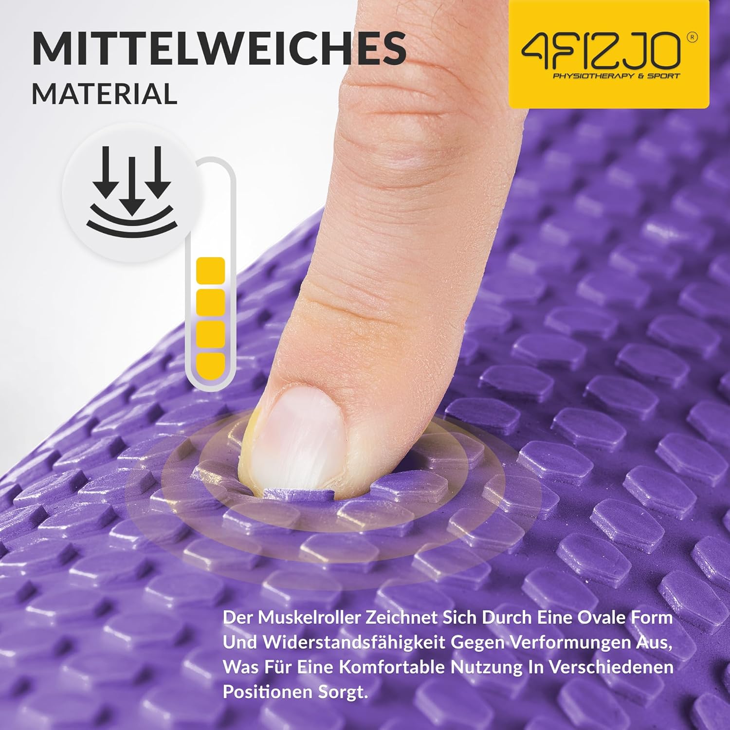 4FIZJO Faszienrolle mit Noppen aus EVA-Schaum, Durchmesser 15 cm, Länge 60 cm, Massagerolle, Rückenrolle, leicht, langlebig, mittlere Härte, Faszientraining, Massagetraining, Lila – Bild 7