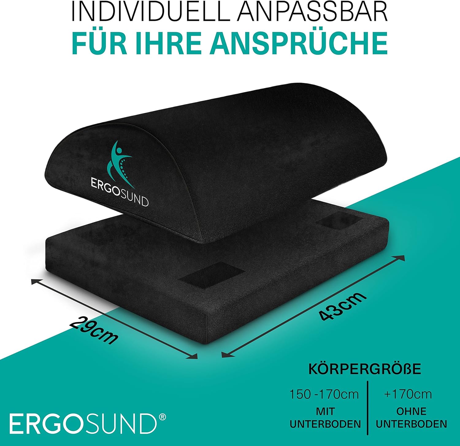 ERGOSUND Fußstützen-Schreibtisch (Testsieger) Premium-Schaumkern, höhenverstellbarer Fußhocker (rutschfest), ergonomischer Fußstützen-Schreibtisch, Home-Office-Zubehör, Fußstütze, Fußstütze, Fußstütze – Bild 5