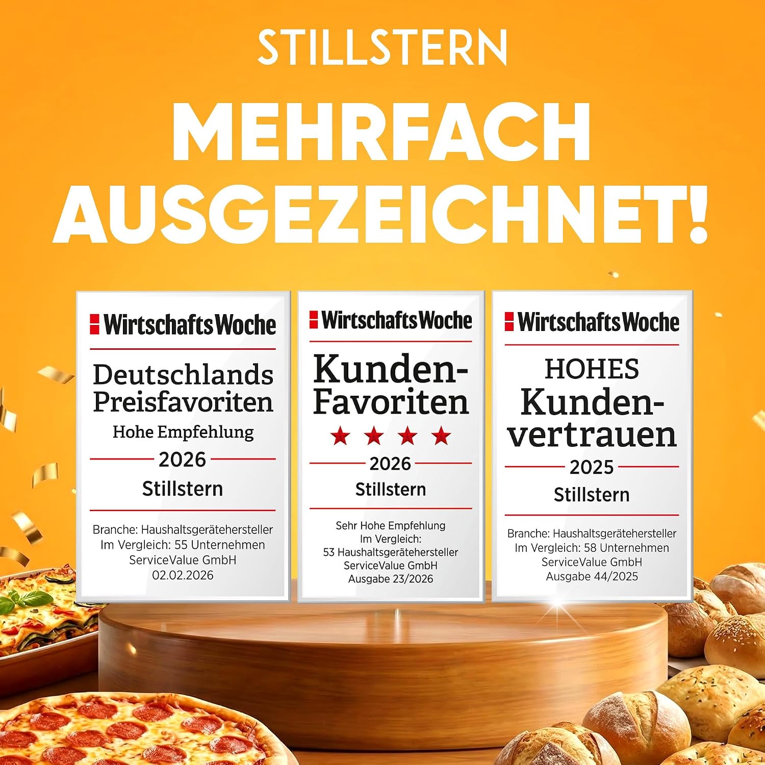 Stillstern Heißluftfritteuse, 12 L, mit LED, Touchscreen, XXL, Rezeptbuch auf Deutsch, 12 Programme, Speisen vorheizen/warmhalten, 1800 W, kein Öl nötig, zum Dörren, Mini-Camping-Grill/Ofen – Bild 2