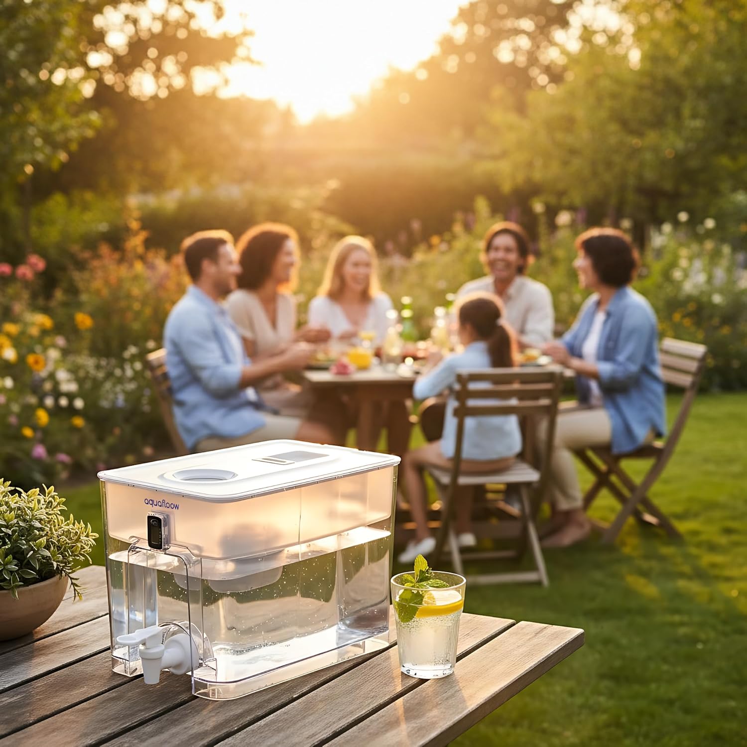 Aquafloow XXL 9,5 l Wasserfilter, All-in-1-Filter-Wasserspender für Kran und Filterspender für Wasserfilter – reduziert Wasser, Chlor, Wasser und Flüssigkeiten in der Wassergrube – Bild 5