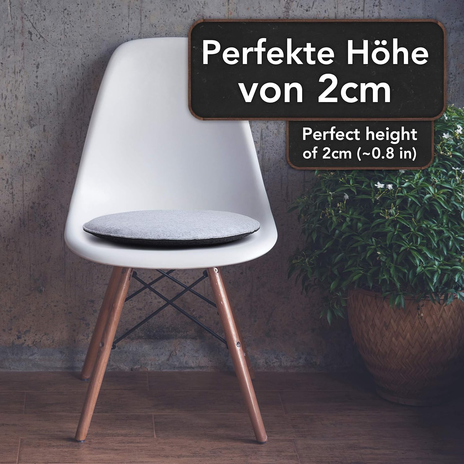 Sidorenko Bequeme runde Sitzkissen aus Filz, Durchmesser 34 cm, 4er-Set in 4 Farben, waschbare Stuhlkissen, bequemer Sitzbezug für Bank/Stuhl – Bild 4