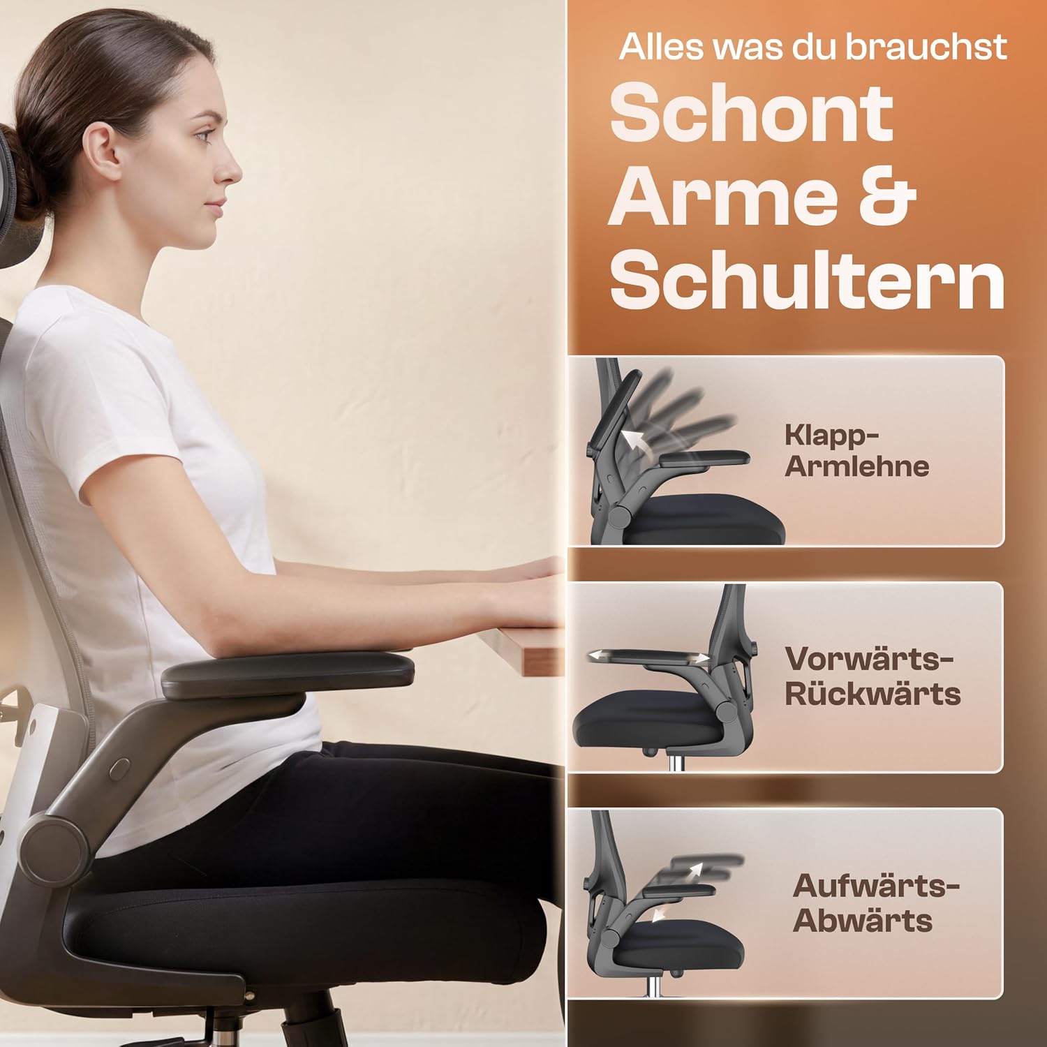 Bravo Ergonomischer Bürostuhl (Original) Schreibtischstuhl Ergonomisch mit 8 Komforteinstellungen | Gaming-Stuhl und Drehstuhl für Heim- und Bürobedarf | Bürostuhl und Chefsessel bis 150 kg – Bild 4