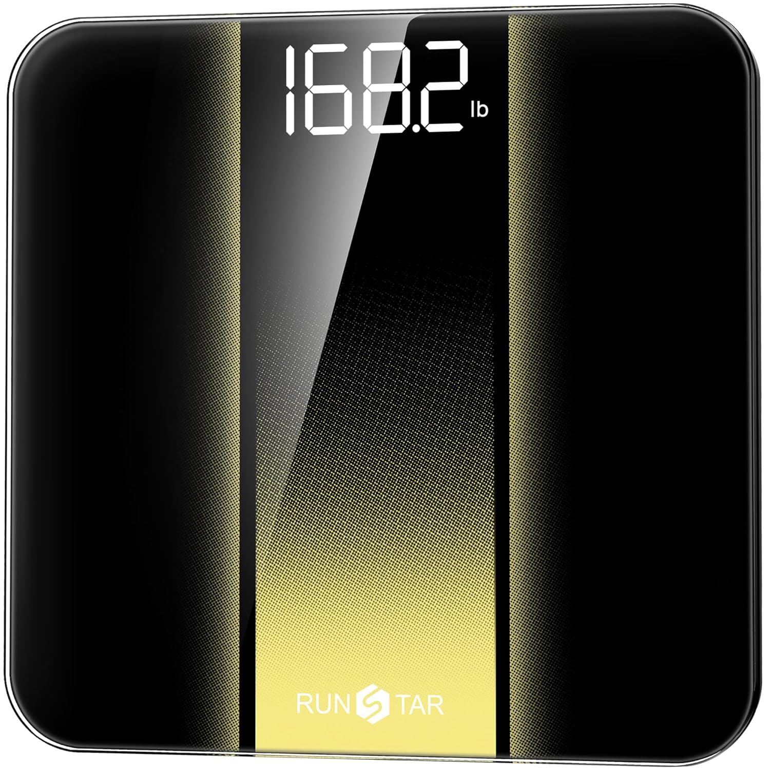 RunStar Digitale Personenwaage mit hoher Präzision mit gut ablesbarem LED-Display, Körperwaage mit 6 mm gehärtetem Glas