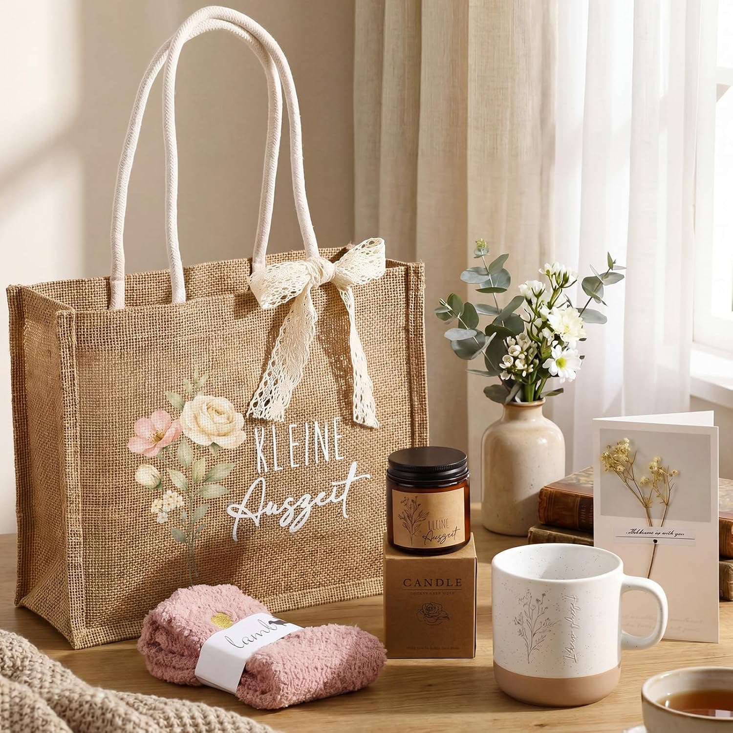 BBTO Kleiner Auszeit-Geschenkkorb, Wellness-Geschenkset für Frauen, Entspannungsrituale, Geschenkset für Sie, Muttertag, 18, 40, 50, 60, 70. Geburtstag, Geschenk für beste Freundin, Tante, Schwester, Mama, Oma – Bild 2