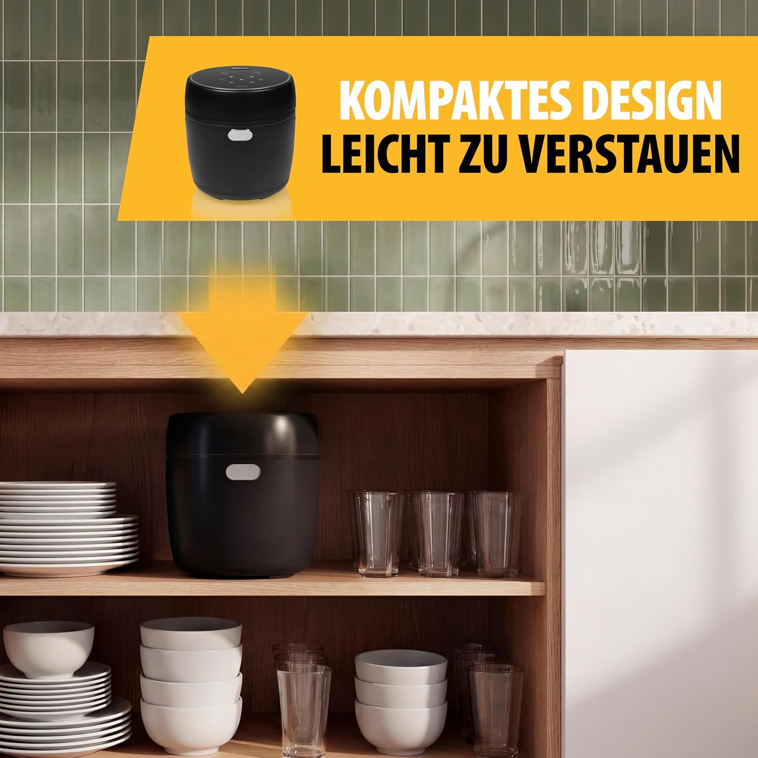 Tristar Digitaler Reiskocher mit Low Carb-Funktion, 8 automatische Programme, 0,6 l Reiskapazität, digitales Bedienfeld, leicht zu reinigen, RK-6238 – Bild 7