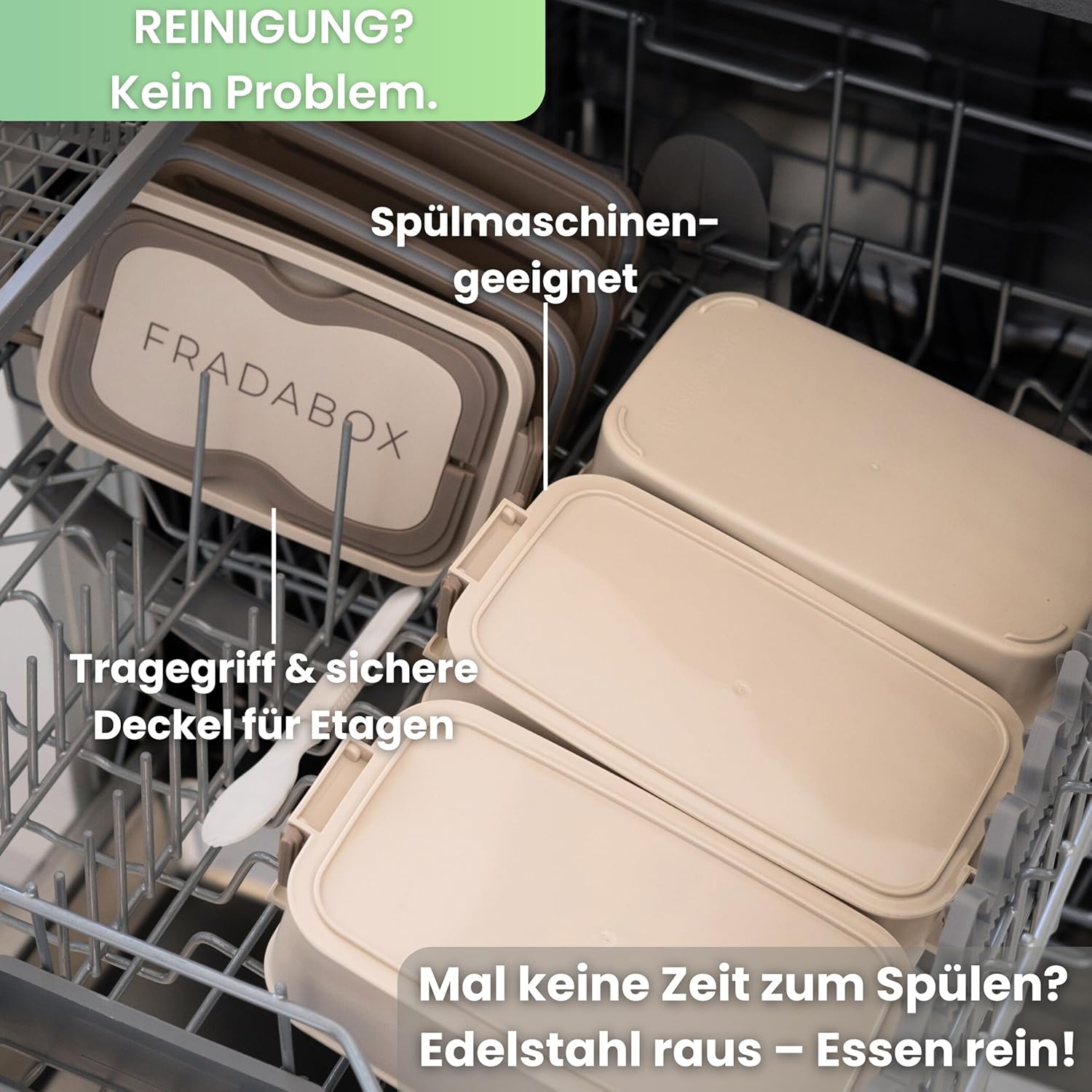 Bento Robin Lunchbox 2700 ml, 3 Ebenen mit Besteck und Fächern, Premium-Edelstahldose, BPA-frei, große Lunchbox, Meal Prep Bento Box für Erwachsene, auslaufsicher und mikrowellengeeignet – Bild 5