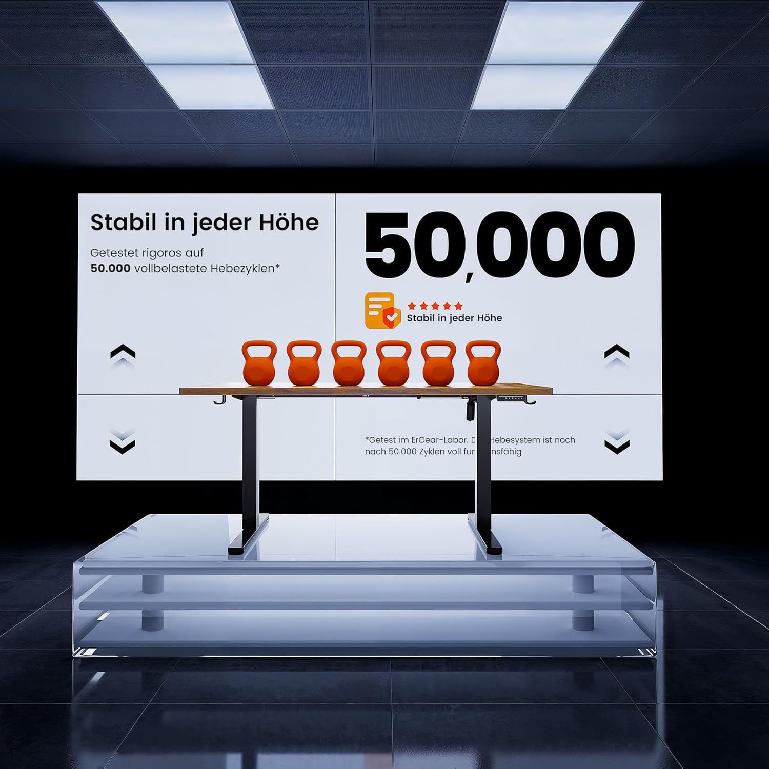 ErGear Elektrisch höhenverstellbarer Schreibtisch 140 x 70 cm, Schreibtisch höhenverstellbar mit 4 Speicherplätzen, Smart Desk für Home Office mit Anschlussplatte – Bild 9