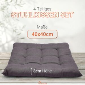 NatureMark 4er-Set Stuhlkissen mit ...