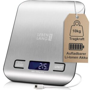 LEBENLANG Digitale Küchenwaage USB...