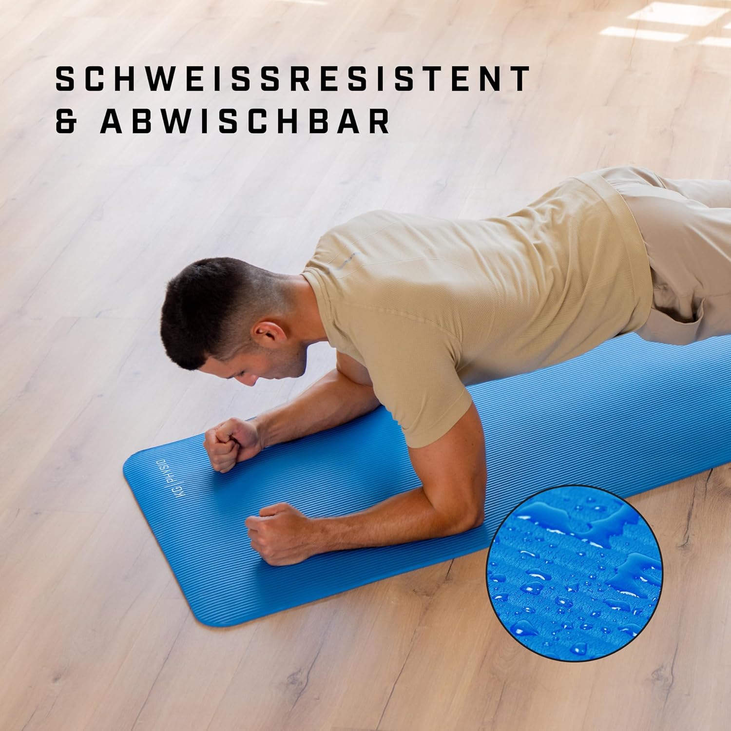 KG Physio rutschfeste Yogamatte mit Schultergurt – Gymnastikmatte für Yoga, Heimtraining, HiiT und Pilates – Fitnessmatte, Sportmatte, Yogamatte rutschfest, 183 cm x 60 cm x 8 mm – Bild 3