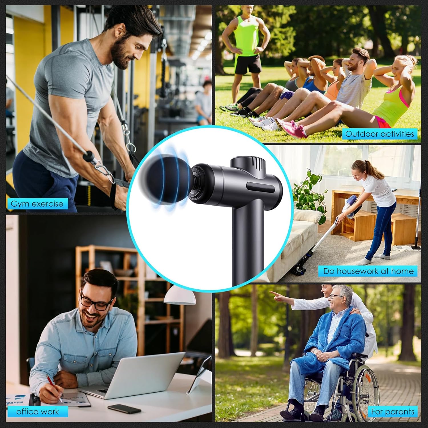 Mini-Massagepistole, Muskel-Percussion-Massagegerät mit 99 Geschwindigkeiten, 8 Massageköpfen, LCD-Touchscreen, Rückenmassagepistole mit USB-C-Aufladung für Schulter, Körper, Rücken, Entspannung, Muskeln – Bild 5