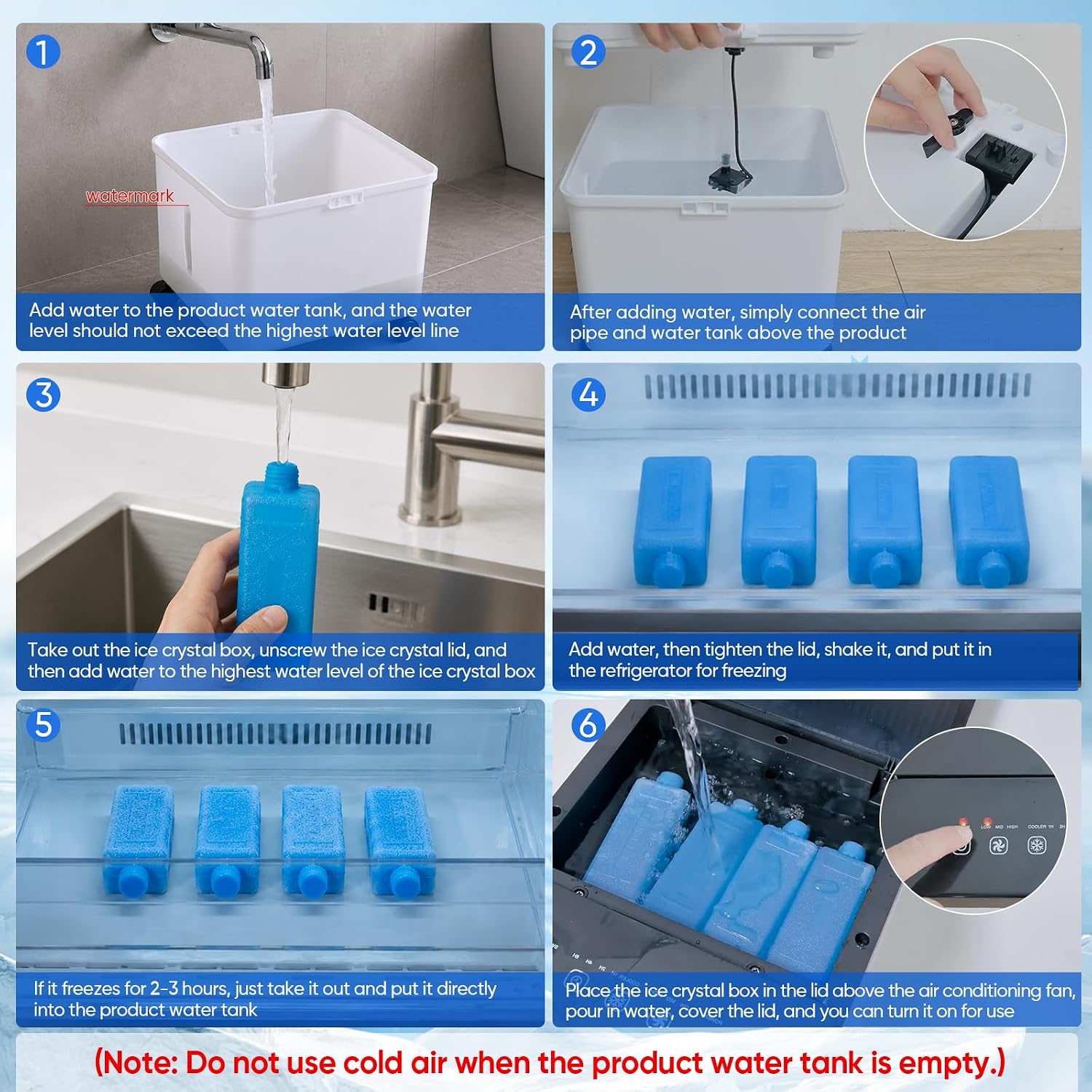 3-in-1-Ventilator und Luftbefeuchter mit Fernbedienung, tragbare 15-Liter-Wasserkühlung – 3 Geschwindigkeiten und 3 Windmodi – 120° drehbar und 7,5-Stunden-Timer – kompakte Kühlbox für Wohnzimmer und Schlafzimmer – Bild 7
