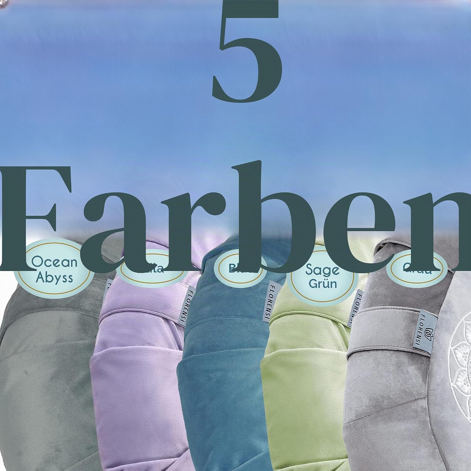 Florensi Meditationskissen (16 x 16 x 5 Zoll), großes Meditationskissen aus Samt, Premium-Yogakissen für Männer und Frauen, Yogakissen, Meditationskissen zum Sitzen auf dem Boden – Bild 5