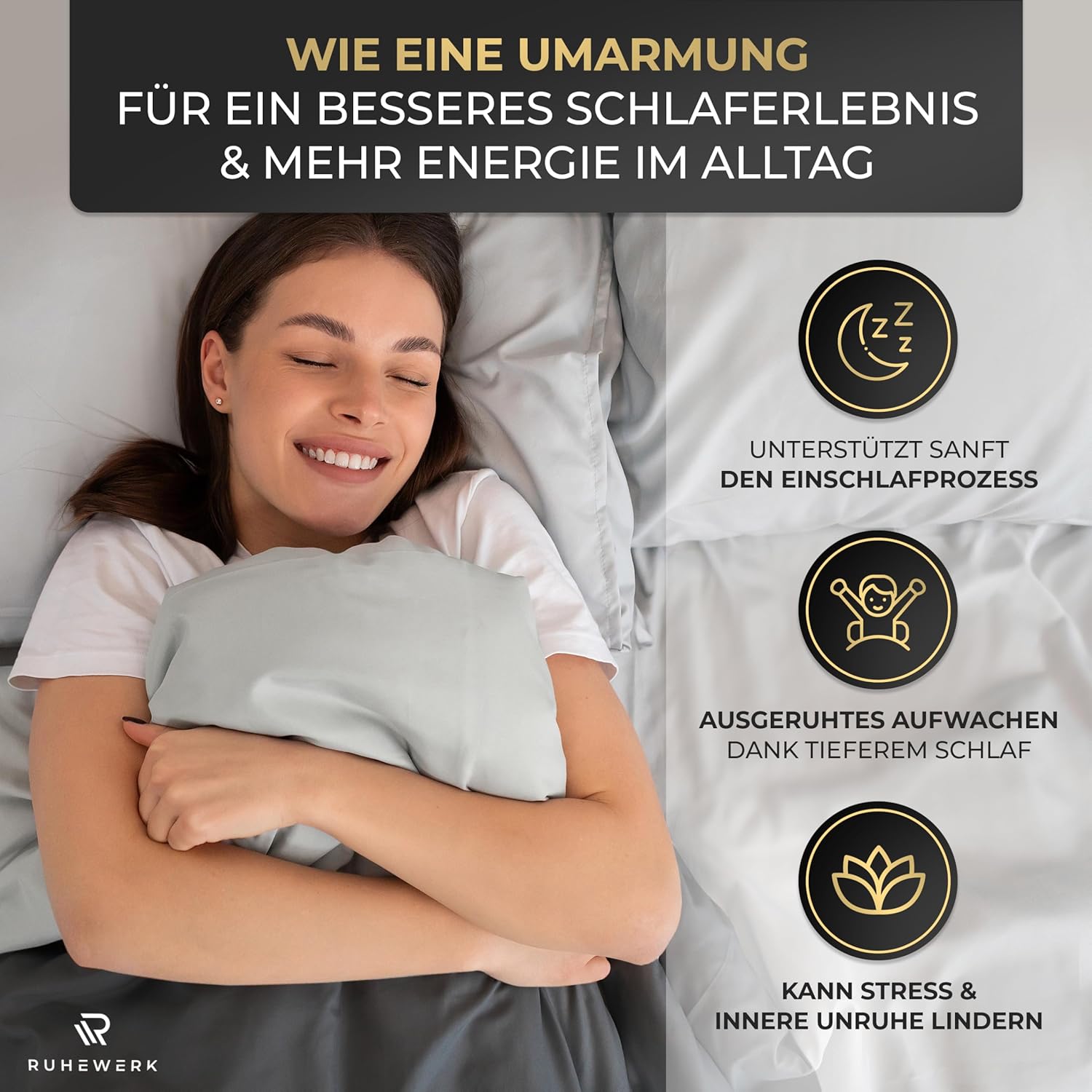 2-in-1 Gewichtsdecke 8 kg (mit Bezug) Öko-Tex zertifiziert, Therapiedecke Erwachsene, schwere Decke für besseren Schlaf, Bezug für Gewichtsdecke 135 x 200. 8 kg, schwere Decke, Gewichtsdecke – Bild 5