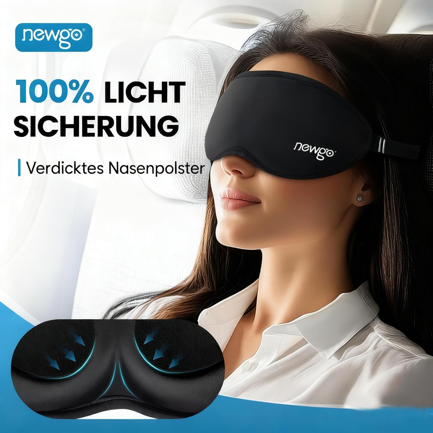 NEWGO 3D Gel Augenmaske – Migränemaske & Kühlmaske Gesicht, kühlend & wärmend, ergonomische 3D-Kontur für perfekte Passform, hautfreundliches Material gegen müde Augen, Schwellungen & Kopfschmerzen – Bild 5