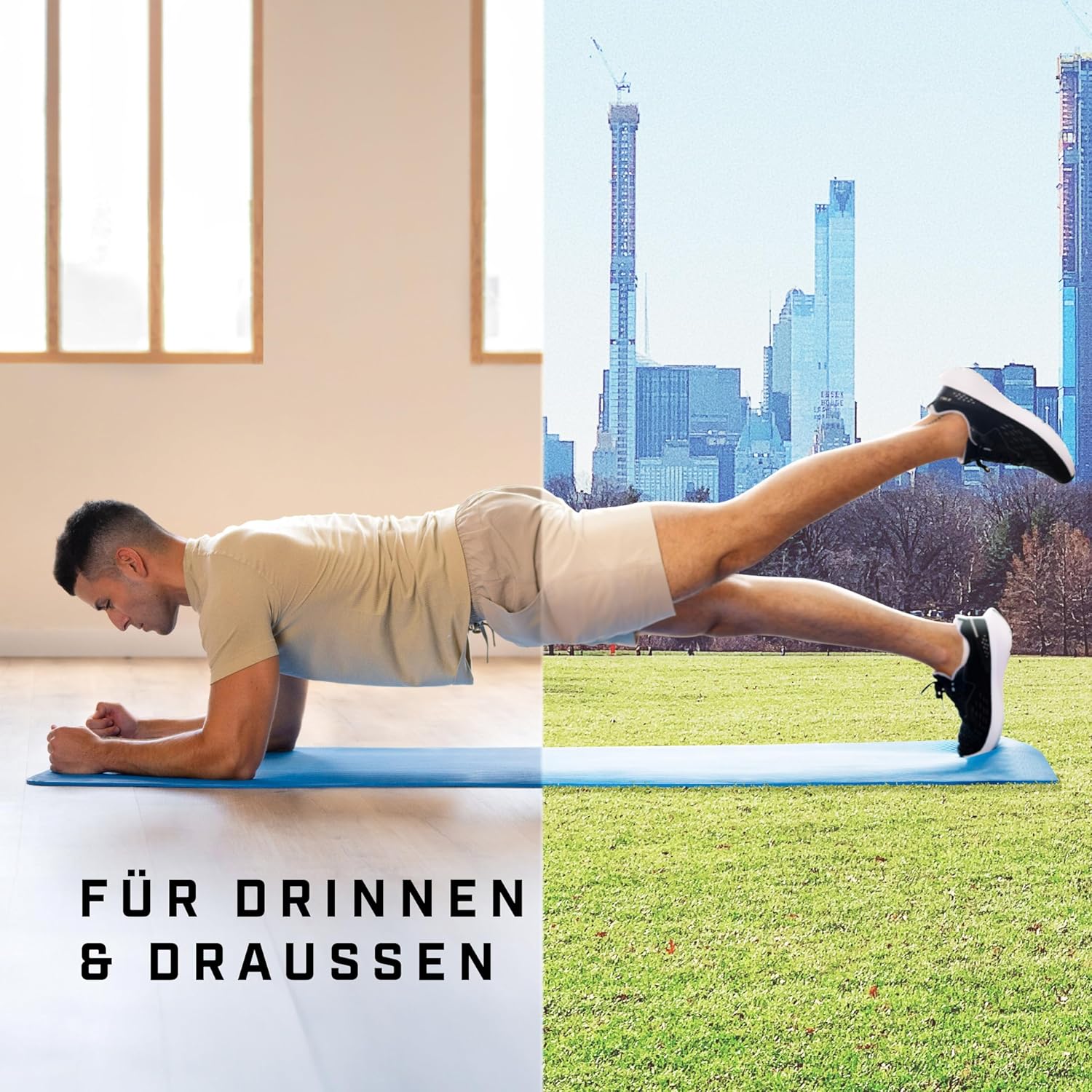 KG Physio rutschfeste Yogamatte mit Schultergurt – Gymnastikmatte für Yoga, Heimtraining, HiiT und Pilates – Fitnessmatte, Sportmatte, Yogamatte rutschfest, 183 cm x 60 cm x 8 mm – Bild 5