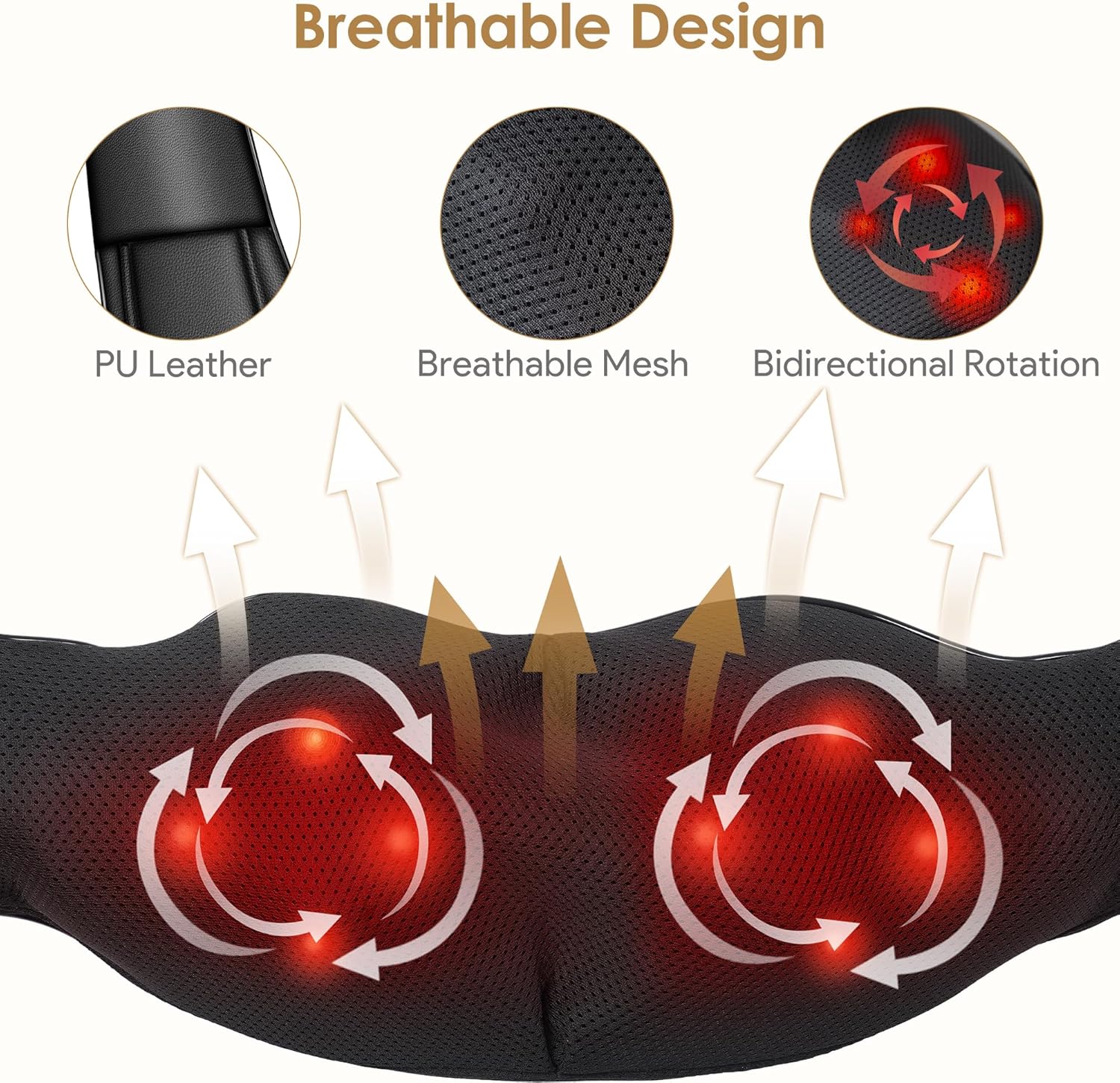 Massagegerät, Nackenmassagegerät mit Wärme, 3D-Massage, Schultermassagegerät für Nacken, Rücken, Beine, Geschenke für Frauen und Männer – Bild 5