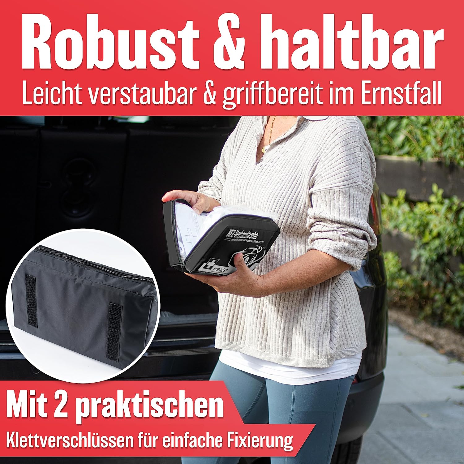 HELDENWERK Auto-Verbandstasche nach aktueller Norm 2026 – Europa einsetzbar – Erste-Hilfe-Set KFZ-Verbandtasche DIN 13164:2022 (StVO konform) – Bild 4