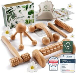 HELDSON Massageset aus Holz (6-teil...