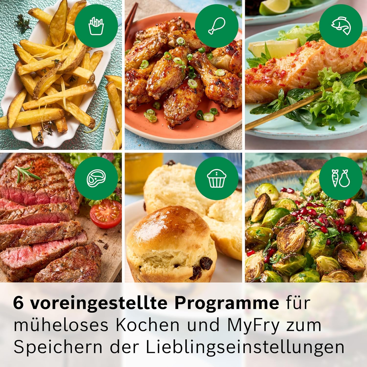 Bosch Serie 6 XXL Heißluftfritteuse, 12 L Doppelkammer, platzsparend, 6 Programme, PFAS-frei, Schwarz, AirFryer Serie 6, MAFD661B0 – Bild 10