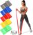Fitnessbänder 5er Set, Gymnastikband Widerstandsbänder in 5 Stärken Fitnessband Widerstandsbänder mit Übungsanleitung für Pilates Yoga Krafttraining für Männer und Frauen