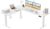 Klicelor L-förmiger elektrischer Schreibtisch, höhenverstellbar, 150 x 125 cm, L-förmiger Stehschreibtisch mit 3 Speicherfunktionen und Antikollisionstechnologie, ergonomischer Computertisch, weiß