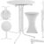 tectake Gastro-Bartisch, klappbarer Bistrotisch mit Abdeckung, Tischdurchmesser 80 cm, Bartisch mit MDF-Tischplatte, klappbarer Gartentisch, Klapptisch, rund, Stahlgestell, stabil und robust, weiß, 1 Bartisch