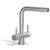 BRITA 3-Wege-Küchenarmatur (Edelstahl, quadratisch) inklusive 1 x BRITA P 1000 Wasserfilter – Küchenarmatur für gefiltertes und ungefiltertes Wasser direkt aus der Leitung