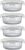 H.JSS WDJS 4 Stück kleine runde Meal-Prep-Boxen aus Glas, runde Glasbehälter mit Deckel, BPA-frei, kleine Meal-Prep-Gläser für Mikrowelle, Gefrierschrank und Spülmaschine, ideal für Suppe, Mittagessen (weiß-370 ml)