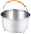 Edelstahl-Dämpfeinsatz, Instant-Topf-Zubehör, Koch-Gemüse-Dampfkorb, Dampfkorb für Schnellkochtopf mit silikonbeschichtetem Griff zum Dämpfen von Gemüse, Obst, Eiern (3qt)