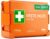 FLEXEO Erste-Hilfe-Set C nach aktueller DIN 13157 | mit Wandhalterung/Wandmontage | Betriebsapotheke / Verbandskasten für Betriebe, Büros und Baustellen gemäß ASR | Orange
