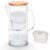 Lauben 32GW Wasserfilterkanne aus Glas, Filterkanne Gesamtvolumen 3,2 l, Borosilikatglas, Wasserfilterkartusche im Lieferumfang enthalten, antibakterieller Bambusdeckel, kein Plastiknachgeschmack im Wasser